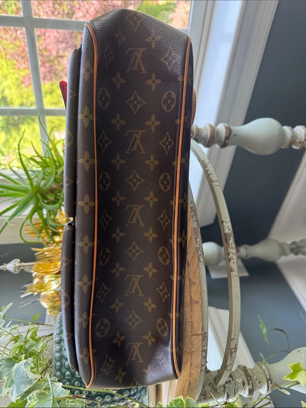 Louis Vuitton Brown Monogram Canvas Satchel with Vachetta Leather Handles